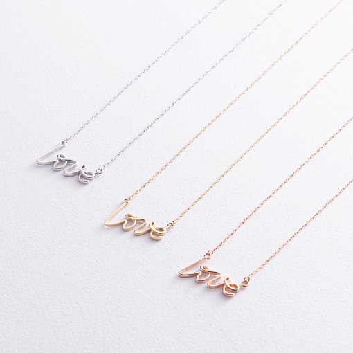 Колье "Love" в желтом золоте кол02267 5