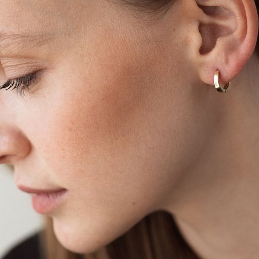 Серьги - кольца в желтом золоте с08715 5