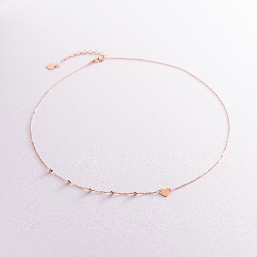 Колье "Сердечко" в красном золоте кол02089