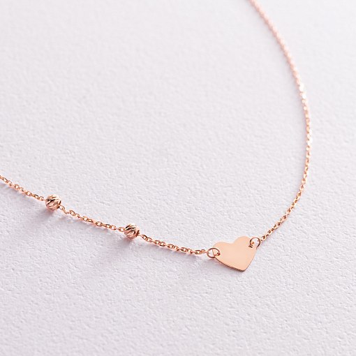 Колье "Сердечко" в красном золоте кол02089 3