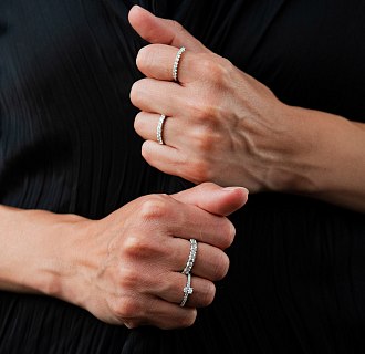 Золотое кольцо с бриллиантами кб0640lg №7