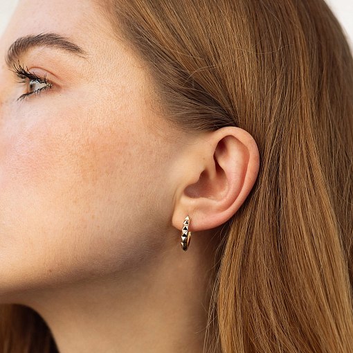 Серьги - кольца "Mona" в желтом золоте с08874 2