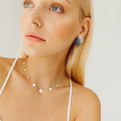 Серьги "Большие кометы" в белом золоте с06677 10