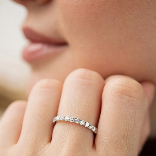 Золота каблучка з доріжкою діамантів кб0612mi 4