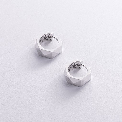 Серьги - кольца "Anna-Lisa" в белом золоте с09008 3