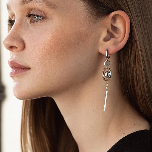 Золотые серьги Геометрия с05541 3