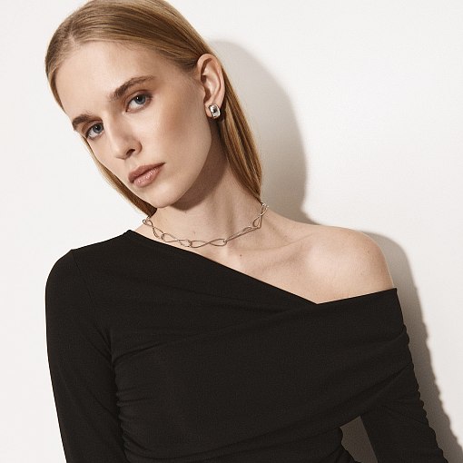 Серьги - кольца в белом золоте с07050 10