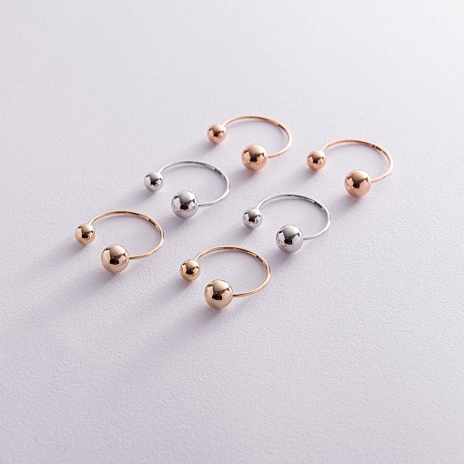 Серьги "Хельга" с шариками (красное золото) с08234 7