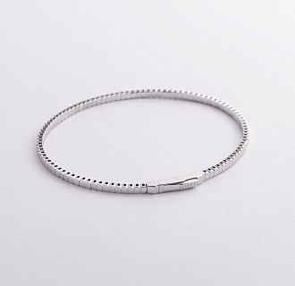 Жесткий браслет "Kylie" в белом золоте б05571 №3