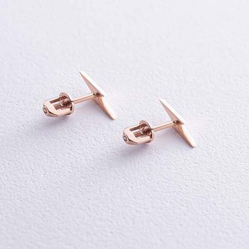 Золотые серьги - пусеты "Молнии" с07923 3