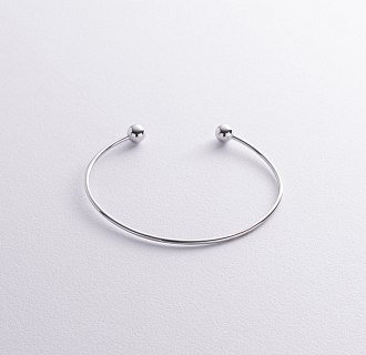 Жесткий браслет "Шарики" (белое золото) б05474 №4