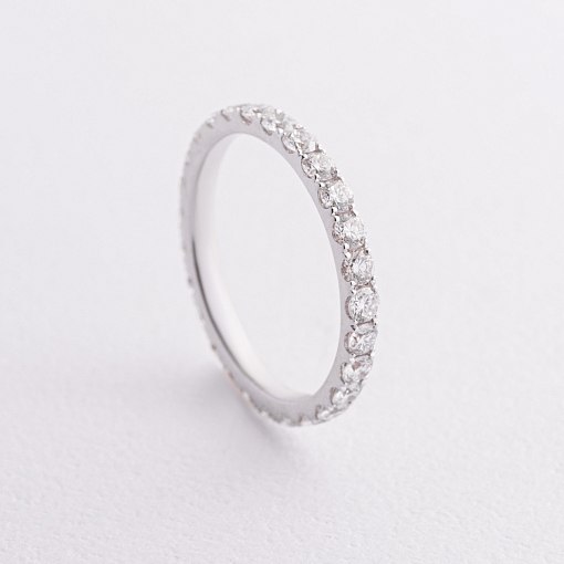 Золота каблучка з доріжкою діамантів кб0612mi