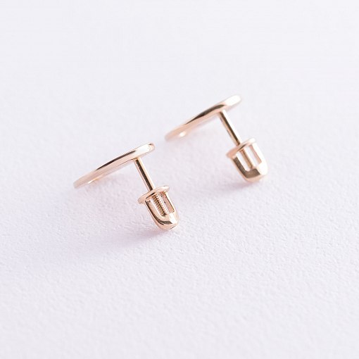 Серьги - пусеты "Искренность" в красном золоте с06974 5