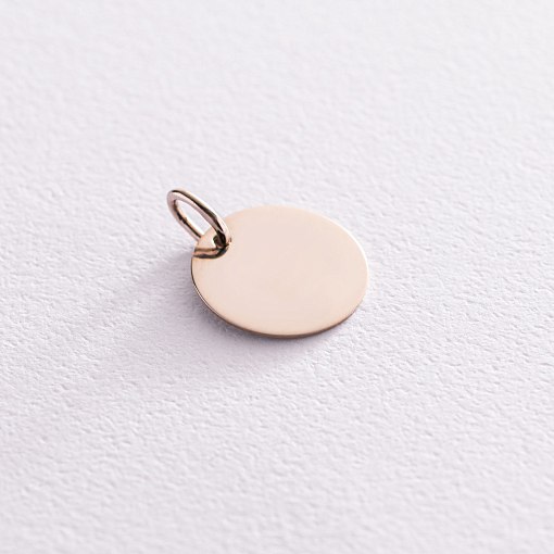 Кулон для гравировки в белом золоте (14 мм) п03519 6