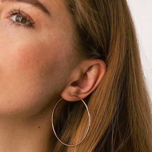 Серьги - кольца в красном золоте (5.3 см) с02016 3