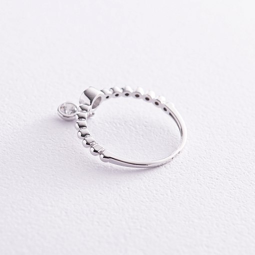 Кольцо в белом золоте с фианитами к07056 4