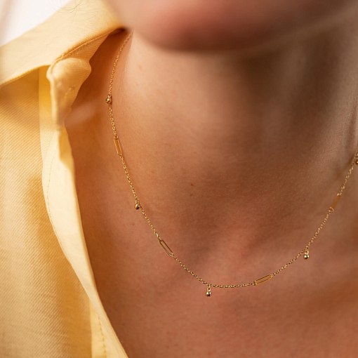 Кольє з кульками в жовтому золоті кол02384 7