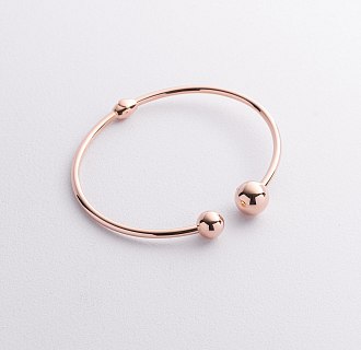 Жесткий браслет "Шарики" в красном золоте б05500 №3