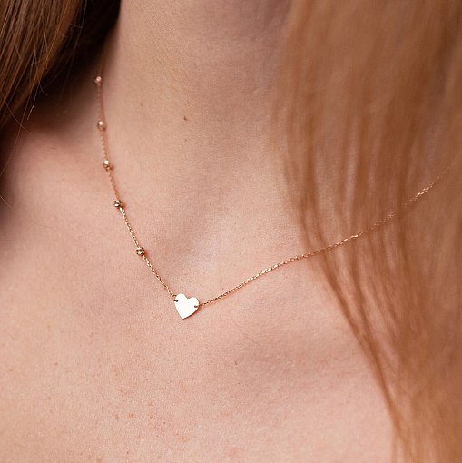 Колье "Сердечко" в красном золоте кол02089 2