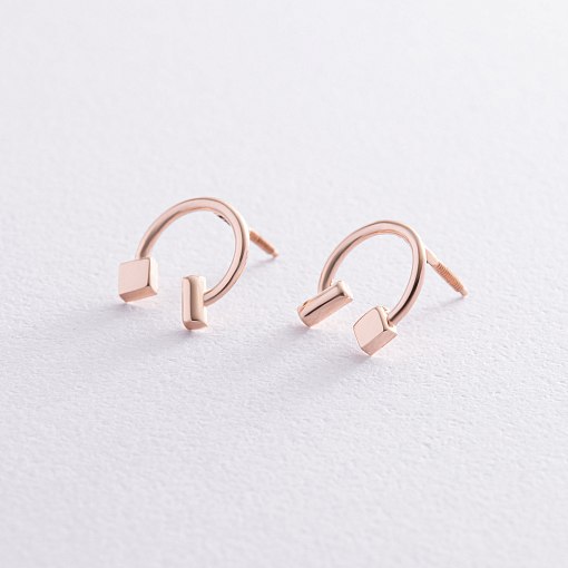 Серьги - пусеты "Дарси" в красном золоте с08319 6