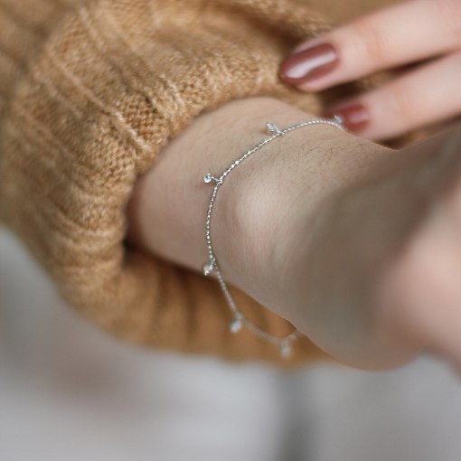 Золотой браслет с фианитами б04220 3