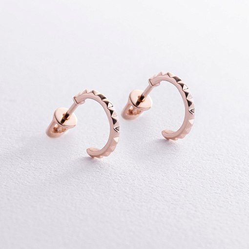 Серьги - пусеты "Mona" в красном золоте mini с08439