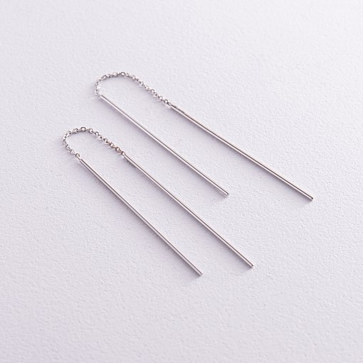 Серьги - протяжки в белом золоте с08016