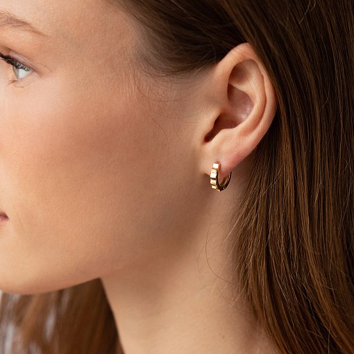 Серьги - кольца "Ruby" в желтом золоте с09126 2