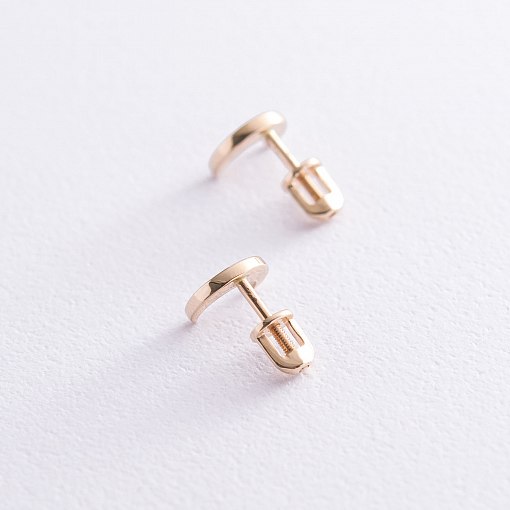 Серьги - пусеты "Луна" в красном золоте с06963 2