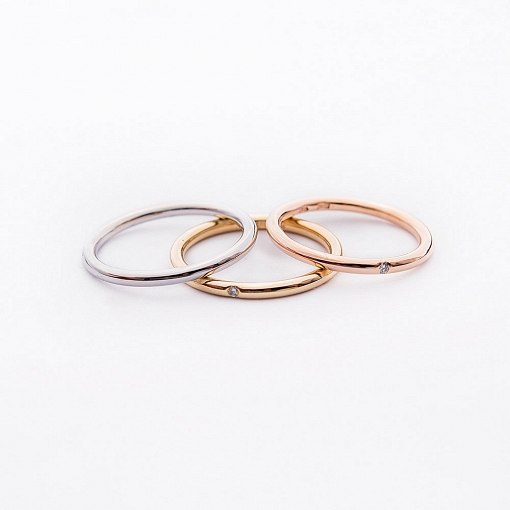 Каблучка Мінімалізм в червоному золоті (з діамантом) обрб0004 4