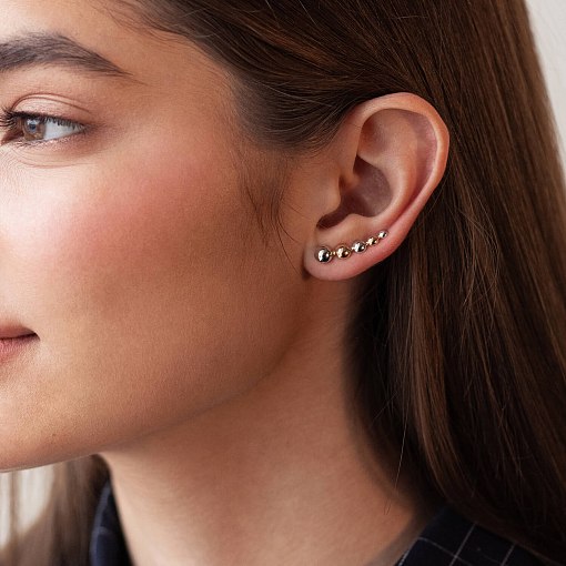 Золотые серьги - клаймберы Млечный путь с05944 2