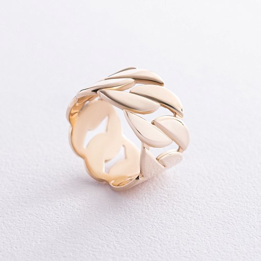 Широкое кольцо "Элизабет" в желтом золоте к07357 4