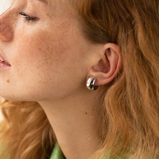 Серьги - кольца в белом золоте с07050 2