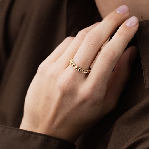 Кольцо "Цепочка" в желтом золоте к07190 14