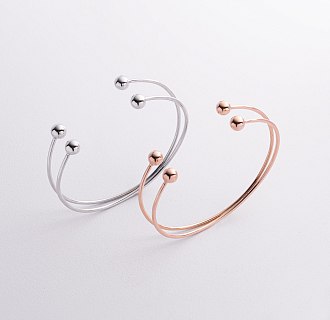 Жесткий браслет "Шарики" (красное золото) б05566 №7