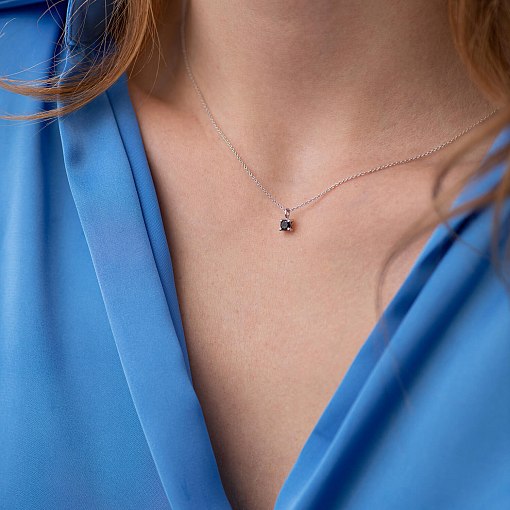 Золоте кольє з чорним діамантом колб0099y 4