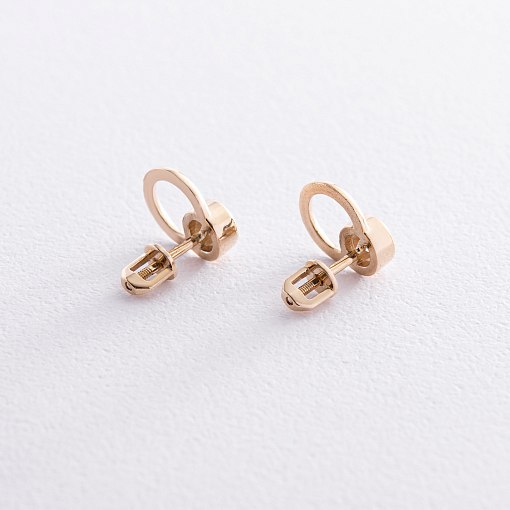 Серьги - пусеты "Эйприл" с фианитами (желтое золото) с08224 4