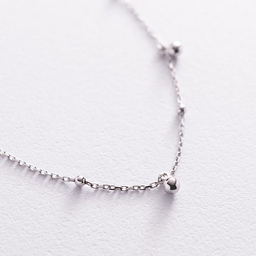 Золотой браслет "Шарики" на ногу б04808 3