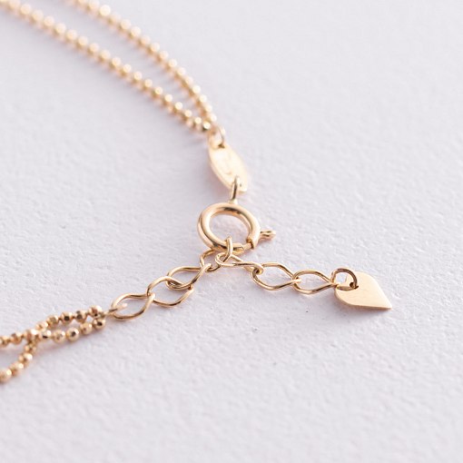 Двойной браслет "Шарики" в желтом золоте б04733 3