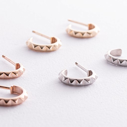 Серьги - пусеты "Mona" в белом золоте с08446 3