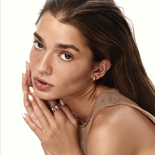 Серьги - пусеты "Polly" в красном золоте с09099 5