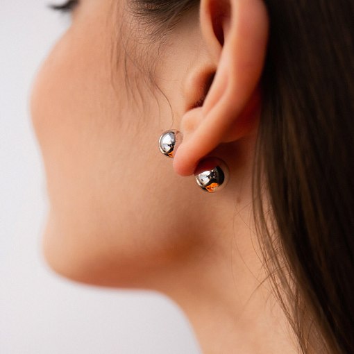 Серьги "Шарики" в белом золоте с08244 3