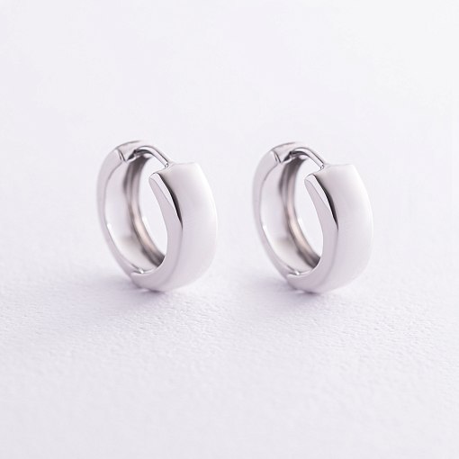 Серьги - кольца в белом золоте с08199