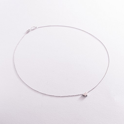 Колье "Бабочка" в белом золоте кол02148