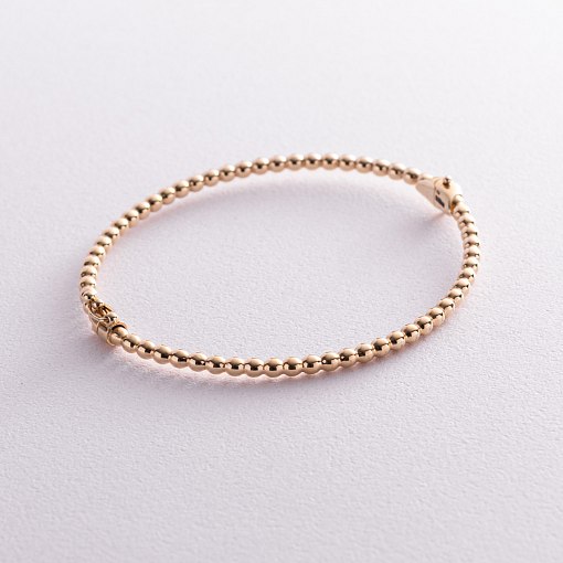Жесткий золотой браслет "Шарики" б02773