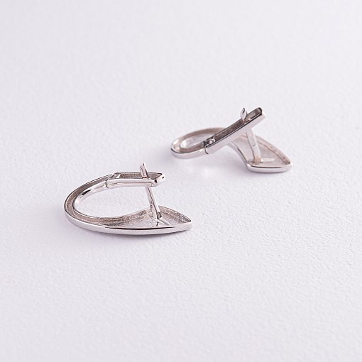 Серьги "Шарлотта" в белом золоте с08009 5