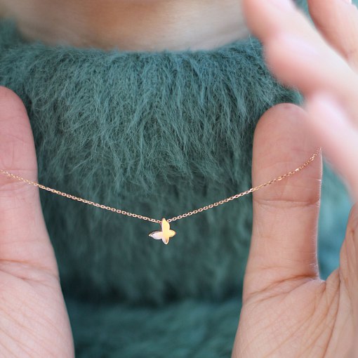 Золотое колье Бабочка кол01544