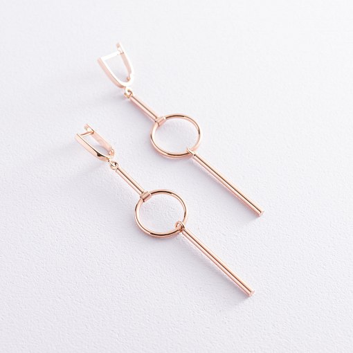 Серьги "Мелисса" в красном золоте с07481