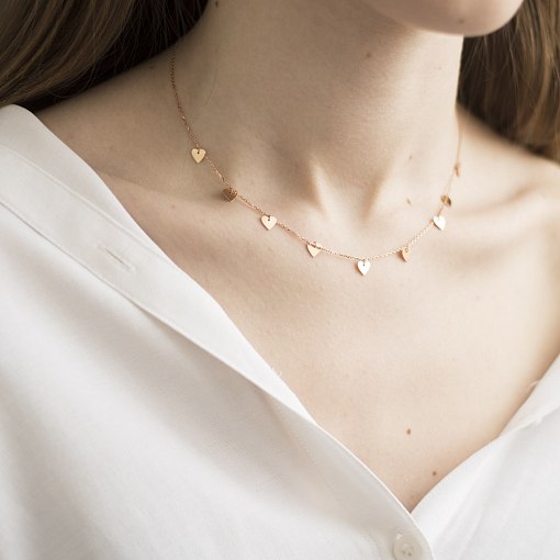 Колье Многогранная любовь в красном золоте кол01443 4