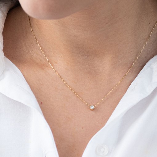 Колье Минимал в желтом золоте кол00954 8